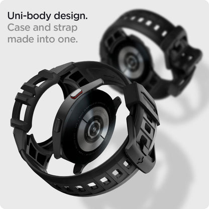 ACS03831 - Galaxy Watch 5/4 (40mm) Case Rugged Armor Pro in black uni body design. case and strap made into one.