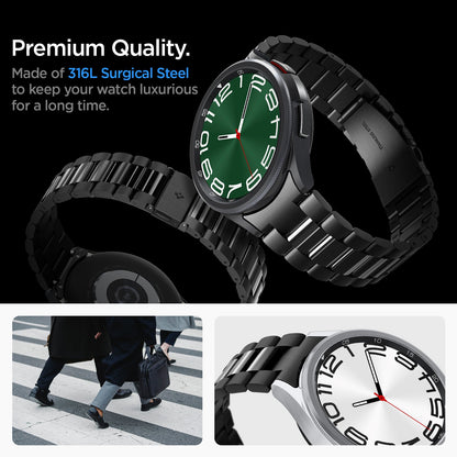 AMP06490 - Watch 6 Classic (47mm) Modern Fit 316L Band in Black premium quality. Made of 316L surgical steel to keep your watch luxurious for a long time.