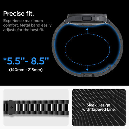 AMP06490 - Watch 6 Classic (47mm) Modern Fit 316L Band in Black precise fit. experience maximum comfort metal band easily adjusts for the best fit. 140mm-215mm. sleek design with tapered line.