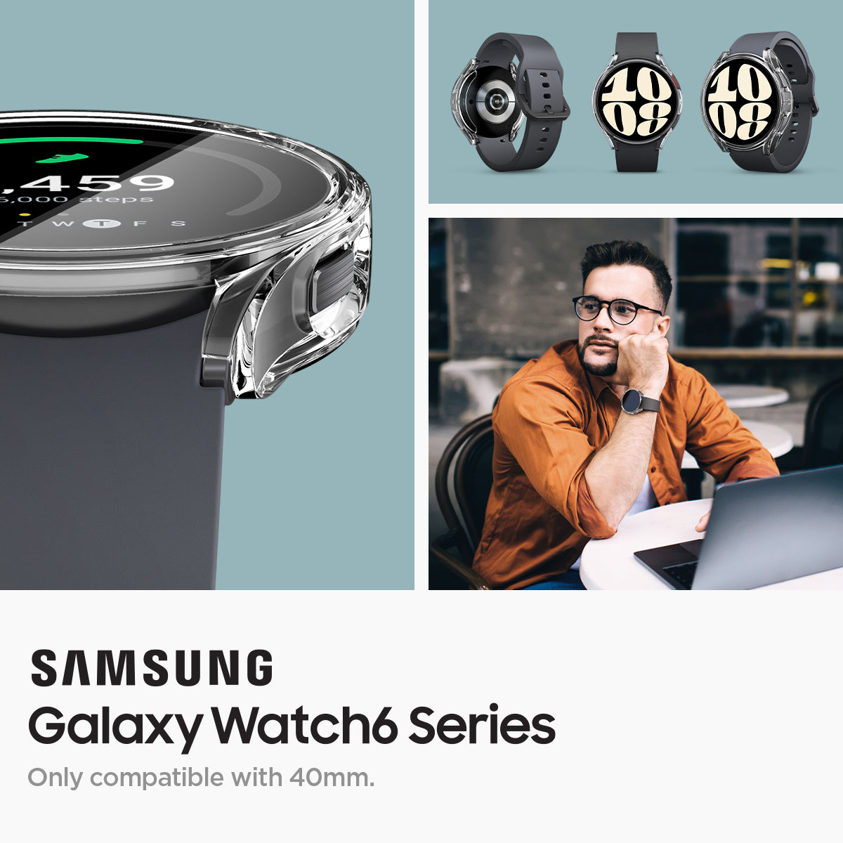 ACS06502 - Galaxy Watch 6 (40mm) Case Ultra Hybrid in crystal clear samsung galaxy watch 6 series. only compatible with 40mm