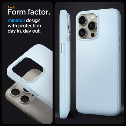 ACS06693 - iPhone 15 Pro Case Thin Fit in mute blue sleek form factor. Minimal design with protection day in, day out.