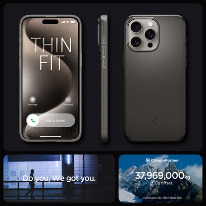 ACS06545 - iPhone 15 Pro Max Case Thin Fit in gunmetal thin fit. do you. we got you.