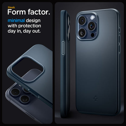 ACS06546 - iPhone 15 Pro Max Case Thin Fit in metal slate sleek form factor. Minimal design with protection day in, day out.