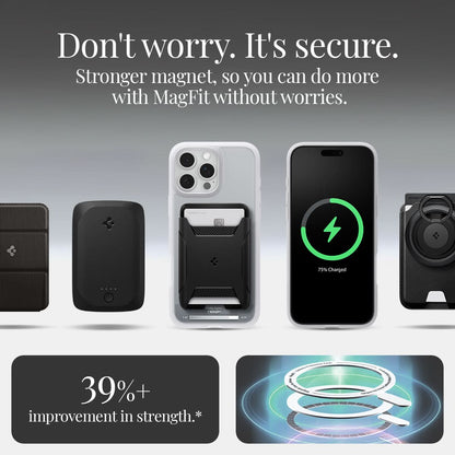 ACS08006 - iPhone 16 Pro Max Case Ultra Hybrid Classic (MagFit) in Classic Silver don't worry. It's secure. Stronger magnet, so you can do more with magfit without worries. 39%+ improvement in strength.