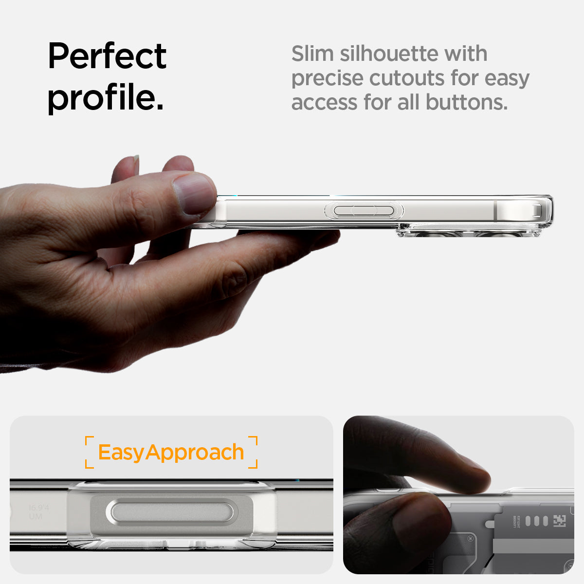 ACS08136 - iPhone 16 Pro Case Ultra Hybrid Zero One (MagFit) in Zero One White perfect profile. slim silhouette with precise cutouts for easy access for all buttons. easy approach