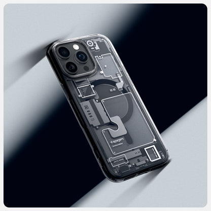ACS08004 - iPhone 16 Pro Max Case Ultra Hybrid Zero One (MagFit) in Zero One showing the back of the phone.