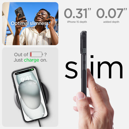 ACS06806 - iPhone 15 Case Ultra Hybrid Zero One optimal slimness. Out of battery? just charge on. slim.