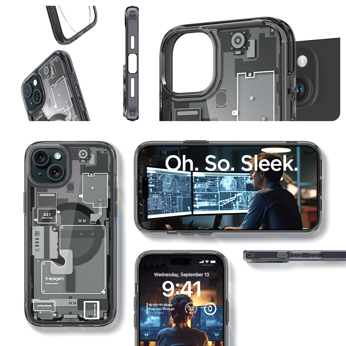 ACS06806 - iPhone 15 Case Ultra Hybrid Zero One One oh. so. sleek. showing detail.