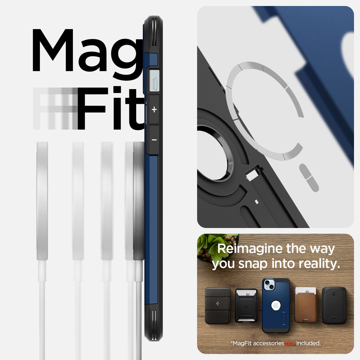 ACS06670 - iPhone 15 Plus Case Tough Armor (MagFit) in navy blue reimagine the way you snap into reality.