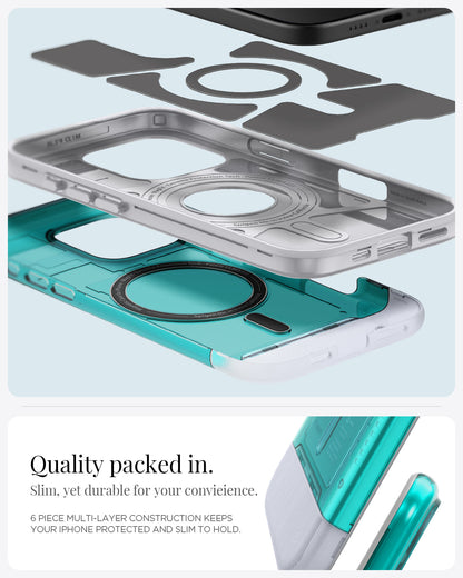 ACS08019 - iPhone 16 Pro Max Case Classic C1 (MagFit) in Bondi Blue quality packed in, slim, yet durable for your convieience. 6 piece multi layer construction keeps your iPhone protected and slim to hold.