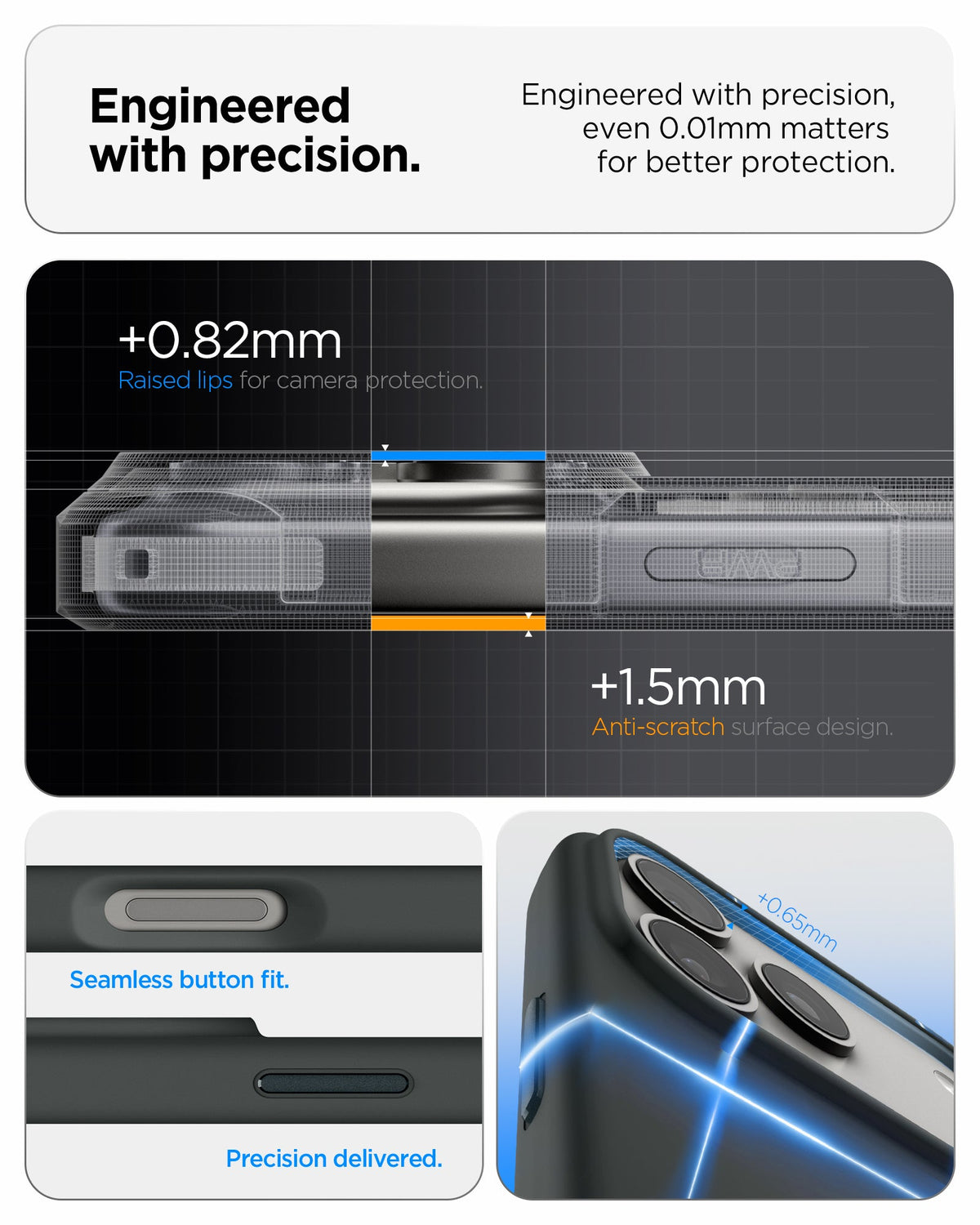 ACS09903 - iPhone 17 Pro Max Silicone Fit (MagFit) Case in green showing engineered with precision. Engineered with precision even 0.01mm matters for better protection.