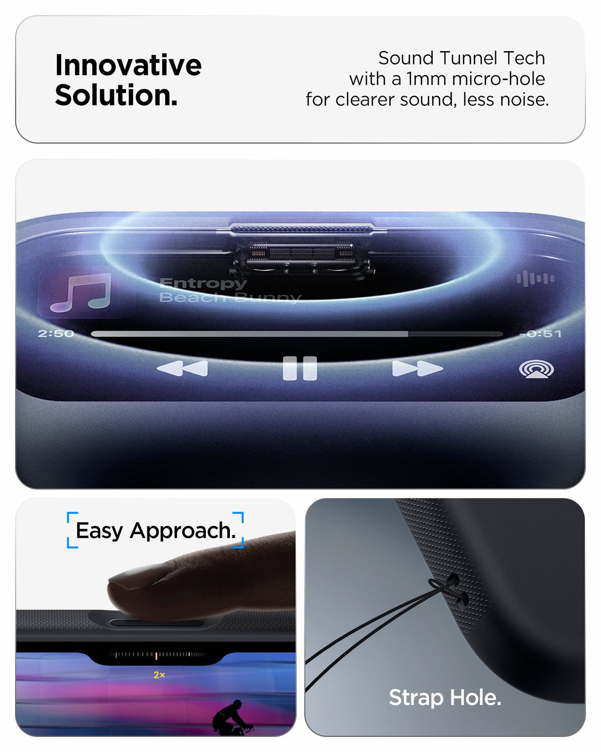 ACS09933 - iPhone 17 Air Case Nano Pop (MagFit) showing the innovative solution. Sound tunnel tech with a 1mm micro-hole for clearer sound, less noise