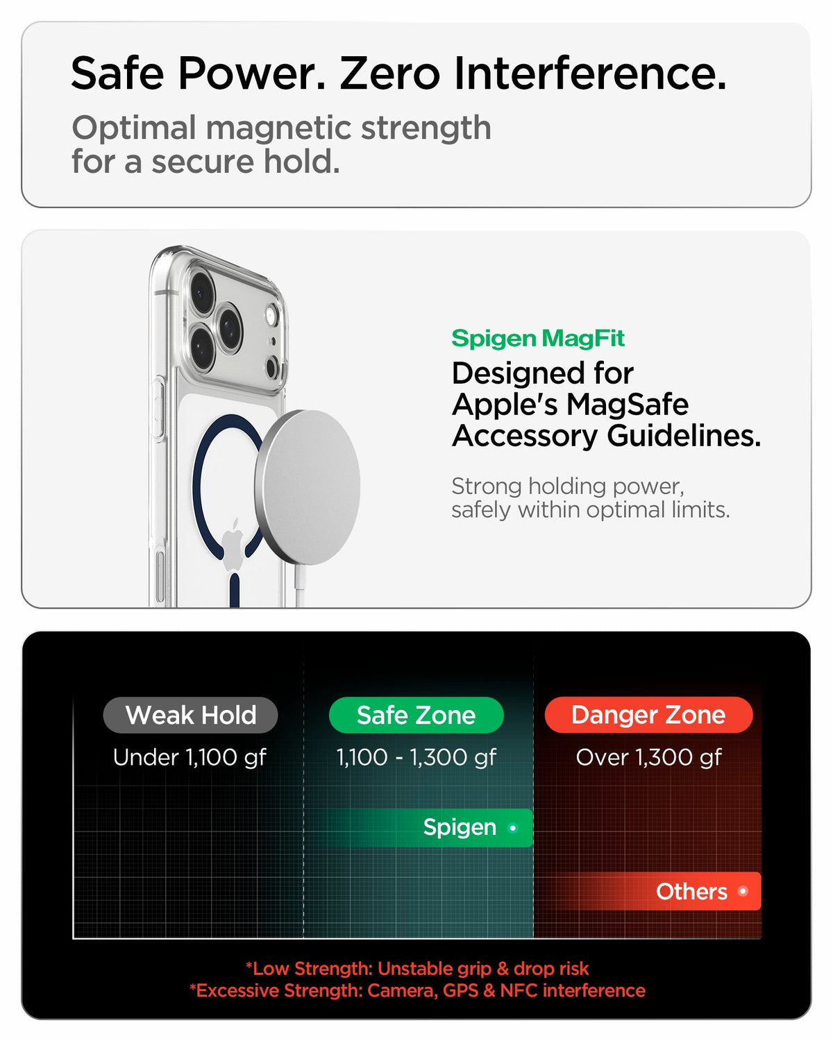 ACS10953 - iPhone 17 Pro Max Ultra Hybrid (MagFit) in Clear Deep Blue showing optimized magnetic strength for a secure hold while minimizing interference