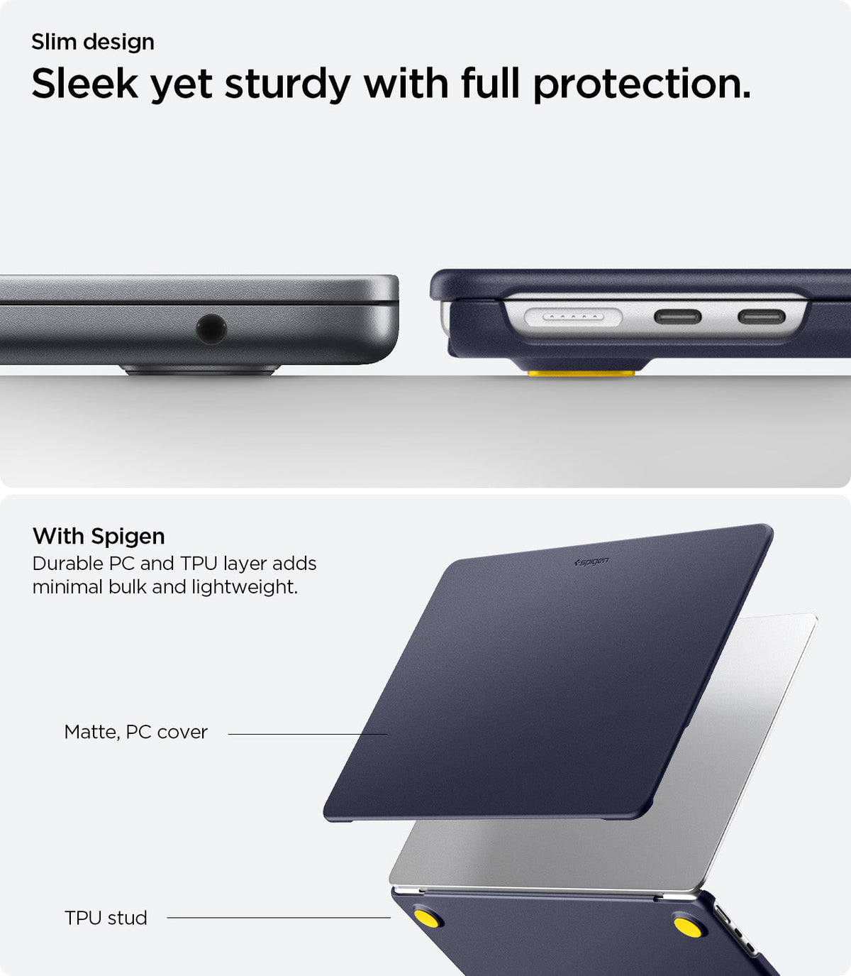 ACS11266 - MacBook Air 15-inch Nano Pop Blueberry Navy showing an elevated base with vent cutouts for optimal airflow