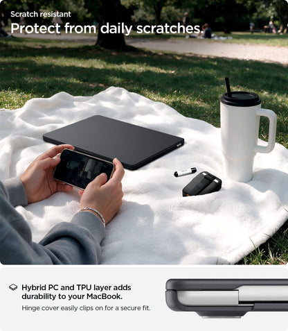 ACS11269 - MacBook Air 13-inch Nano Pop Black Sesame showing hybrid PC and TPU construction for daily scratch protection