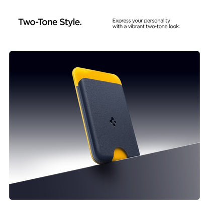 AFA06390 - MagSafe Card Holder Nano Pop (Mag Fit) in Blueberry Navy showing the showing the two-tone style. Express your personality with a vibrant two-tone look