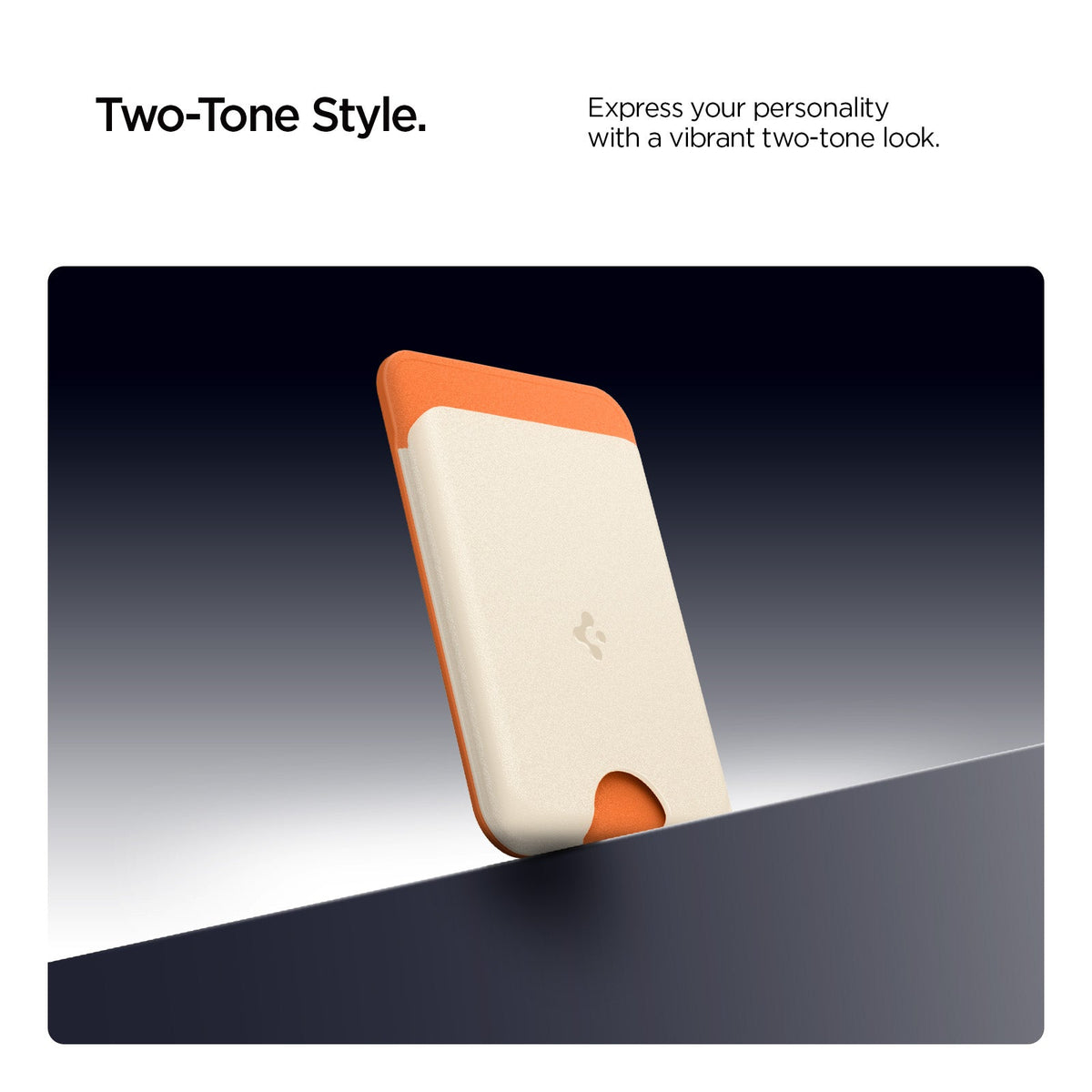 AFA11341 - MagSafe Card Holder Nano Pop (Mag Fit) in Orange Beige showing two-tone style.