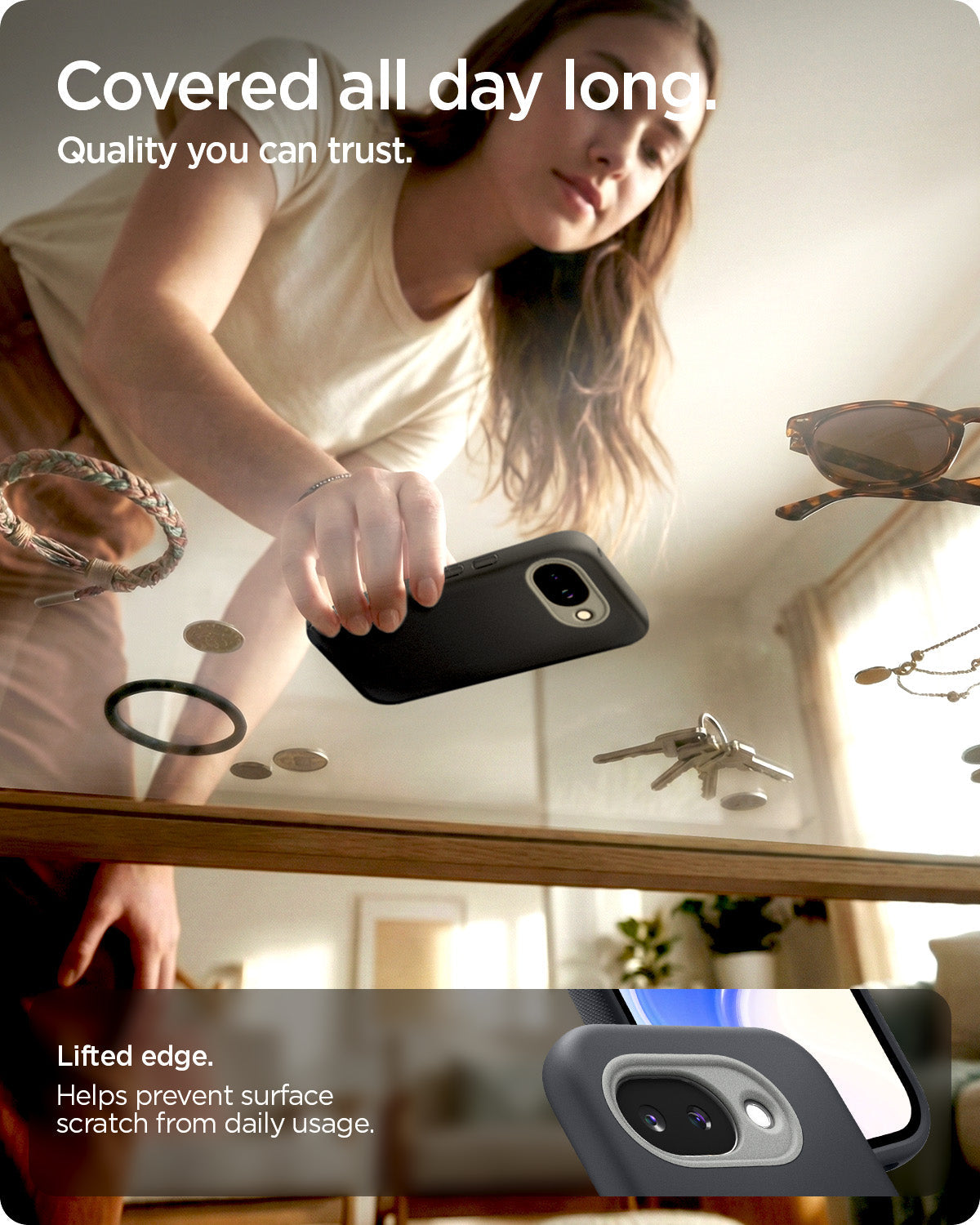 ACS11287 - Pixel 10a Nano Pop (Mag Fit) in Black Sesame showing covered all day long. quality you can trust