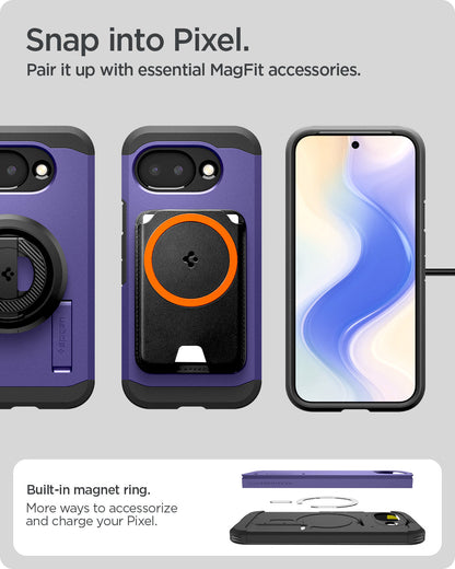 ACS11281 - Pixel 10a Tough Armor (Mag Fit) in Ash Violet showing snap into pixel. Pair it up with essential magfit accessories.