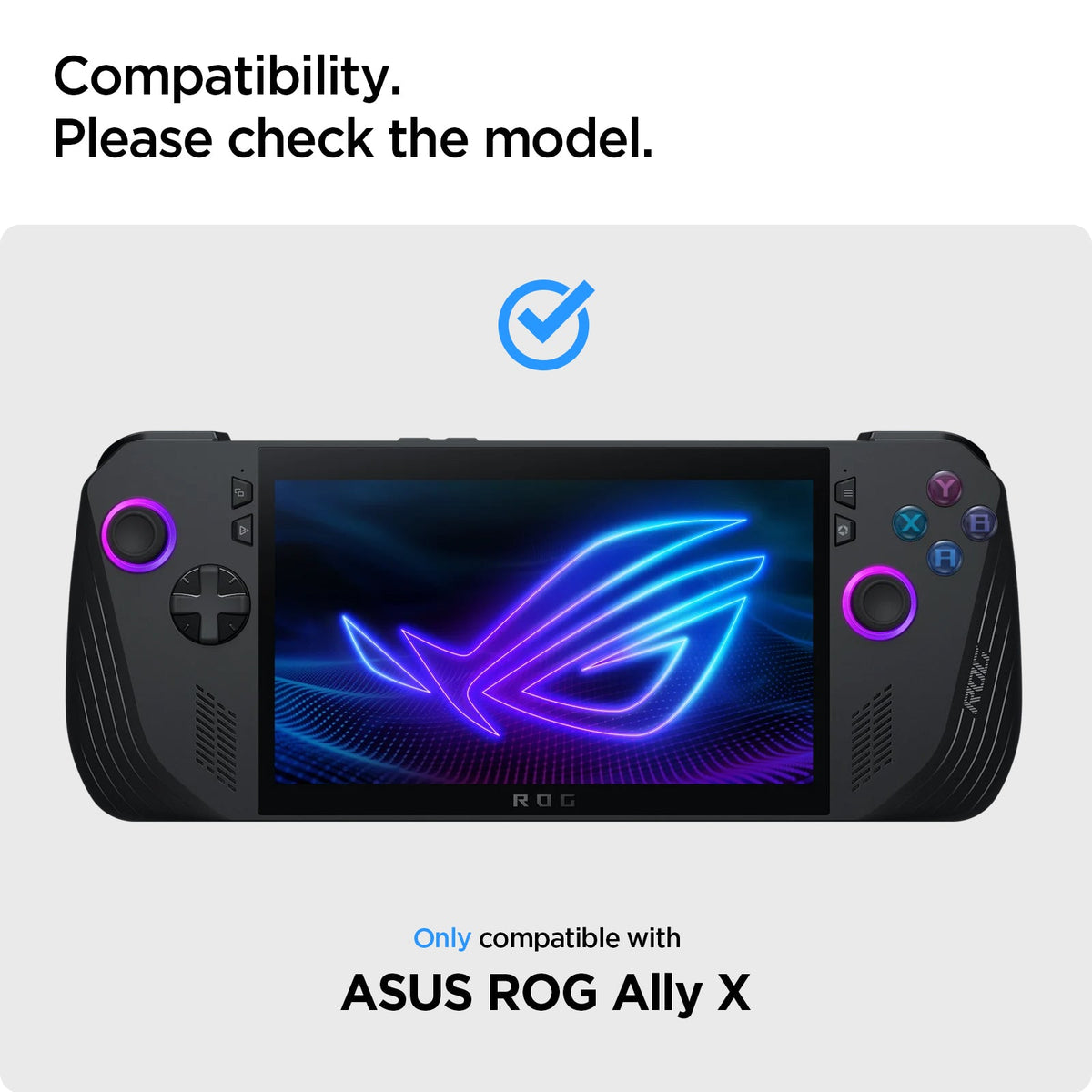 AGL09347 - ROG Ally X (2024) - GLAS.tR EZ Fit showing the compatibility.