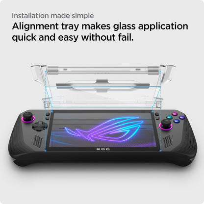 AGL09347 - ROG Ally X (2024) - GLAS.tR EZ Fit showing the installation made simple with ez fit tray