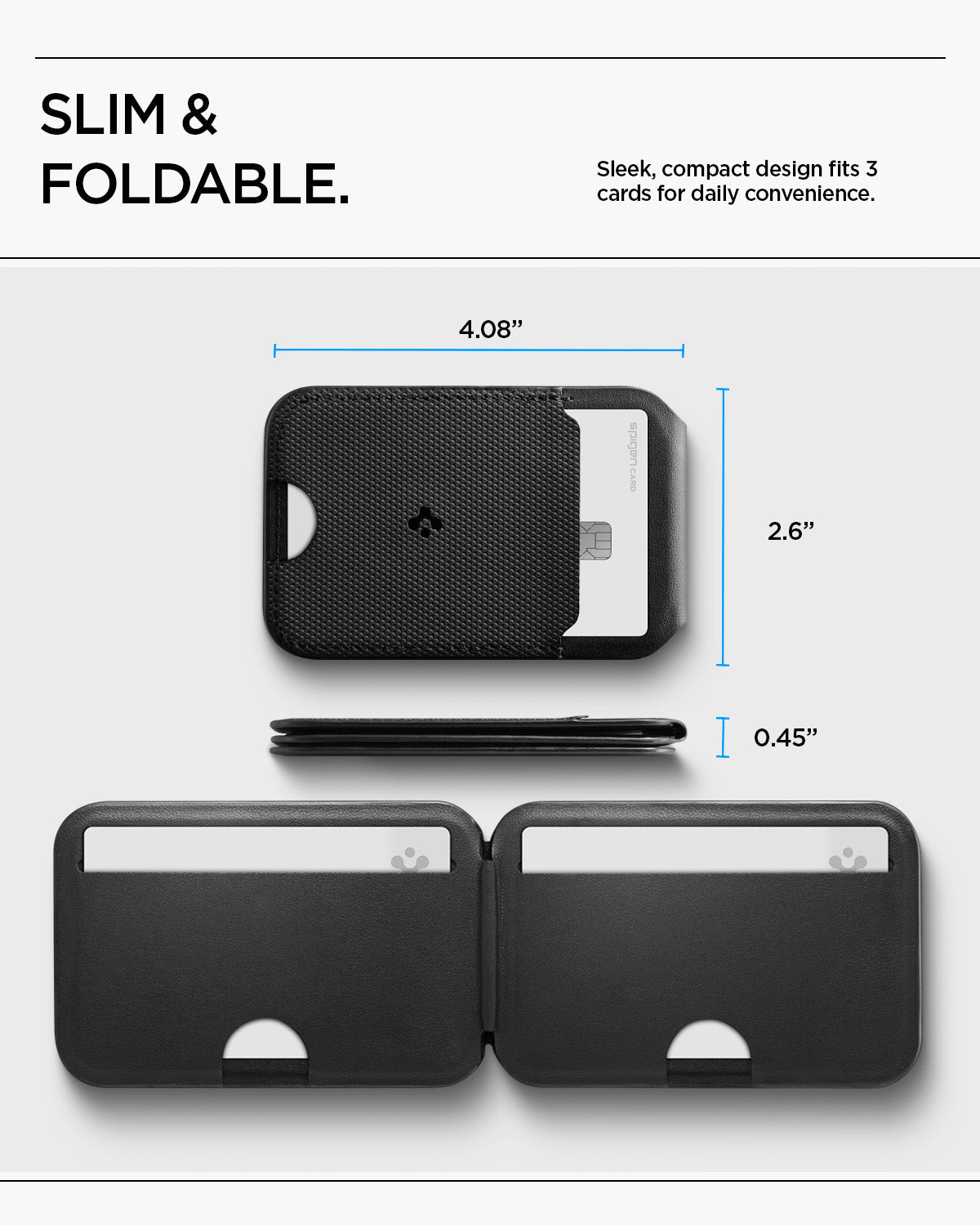 AFA10406 - MagSafe Card Holder Slim Fold (Mag Fit) | S314-2 showing the slim foldable feature