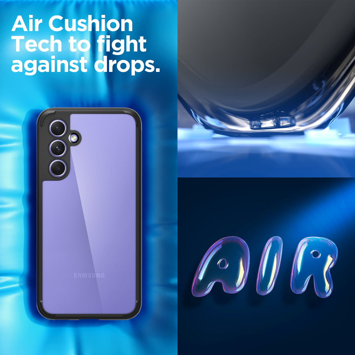 ACS05887 - Galaxy A54 5G Case Ultra Hybrid in Matte Black aircushion tech to fight against drops.