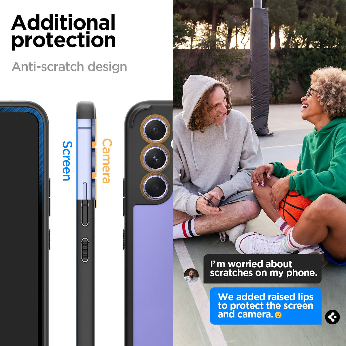 ACS05887 - Galaxy A54 5G Case Ultra Hybrid in Matte Black additional protection. Anti scratch design.