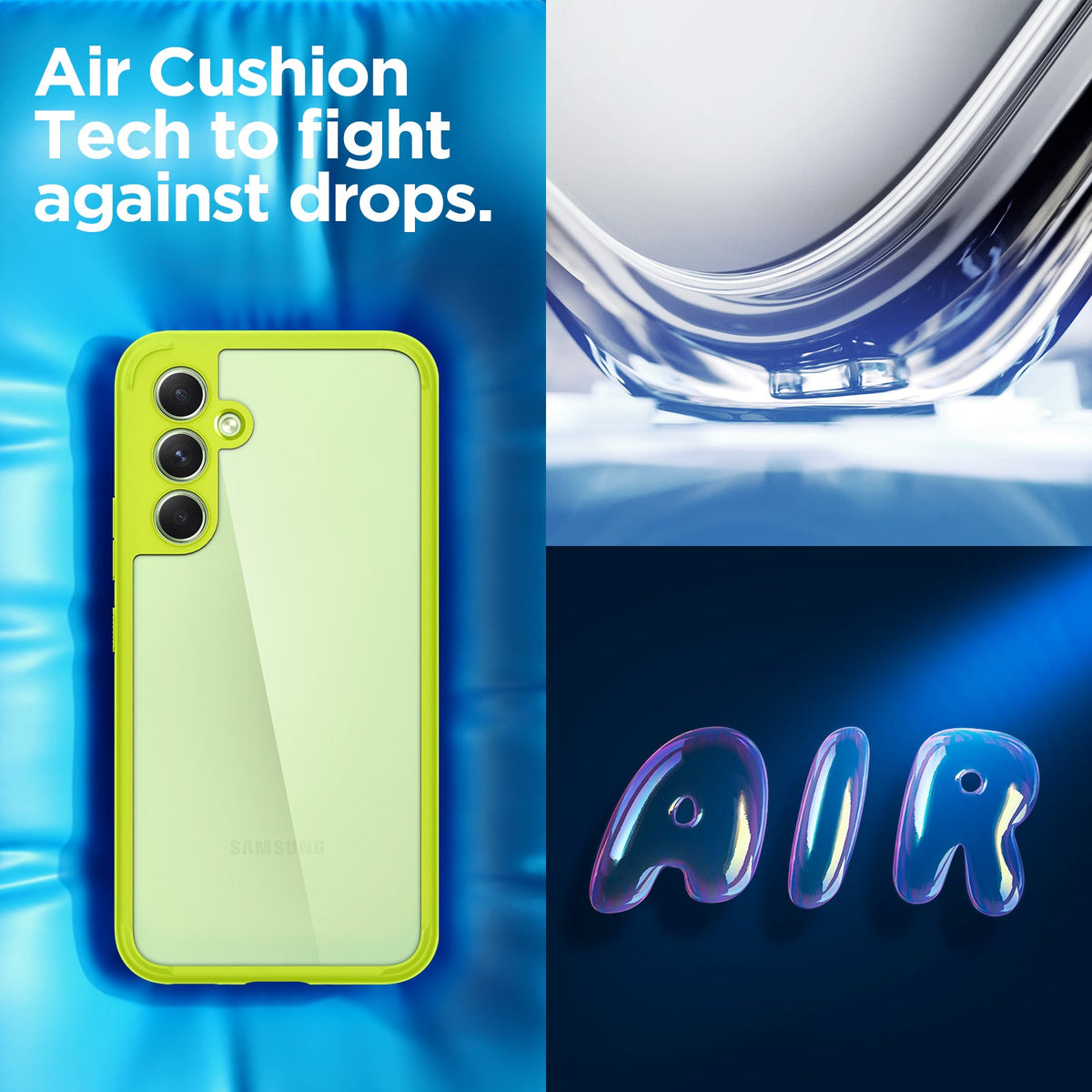 ACS06099 - Galaxy A54 5G Case Ultra Hybrid in Lime aircushion tech to fight against drops.