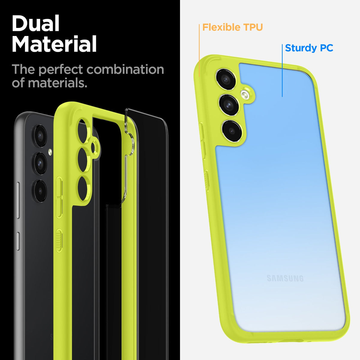 ACS06099 - Galaxy A54 5G Case Ultra Hybrid in Lime dual material. The perfect combination of materials.