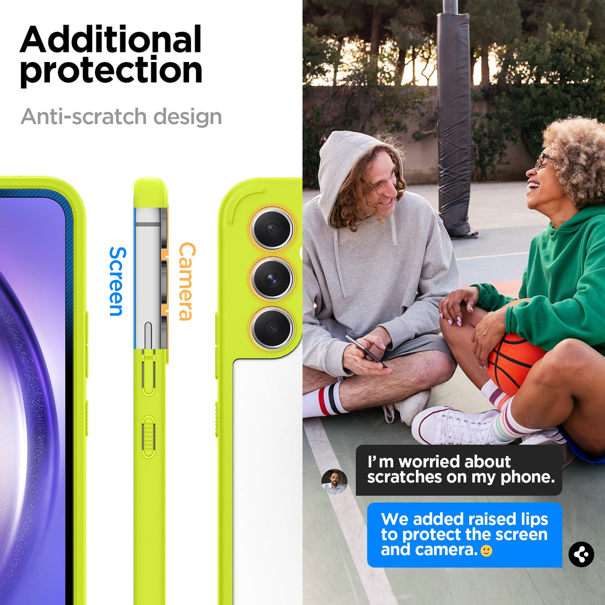 ACS06099 - Galaxy A54 5G Case Ultra Hybrid in Lime additional protection. Anti scratch design.