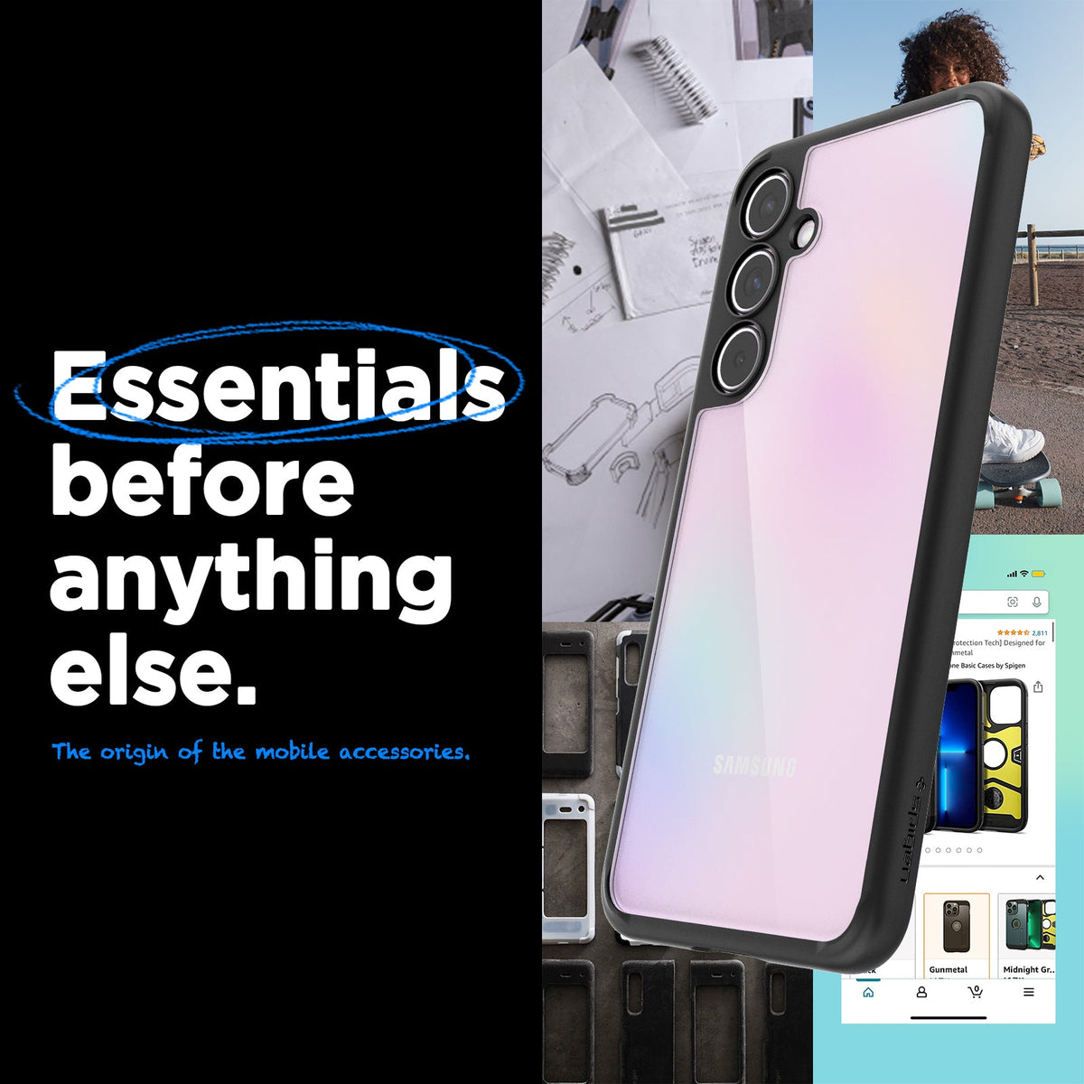 ACS07529 - Galaxy A55 5G Case Ultra Hybrid in Matte Black essentials before anything else. The origin of the mobile accessories.
