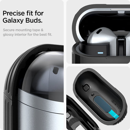 ACS08330 - Galaxy Buds 3 Pro Rugged Armor in Matte Black precise fit for galaxy buds. secure mounting tape & glossy interior for the best fit.