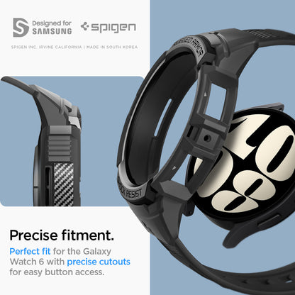 ACS06501 - Galaxy Watch 6 (40mm) Case Rugged Armor Pro in black precise fitment. perfect fit for the galaxy watch 6 with precise cutouts for easy button access. designed for samsung.