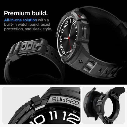 ACS06492 - Watch 6 Classic (43mm) Rugged Armor Pro in Black premium build. all in one solution with a built in watch band, bezel protection, and sleek style.
