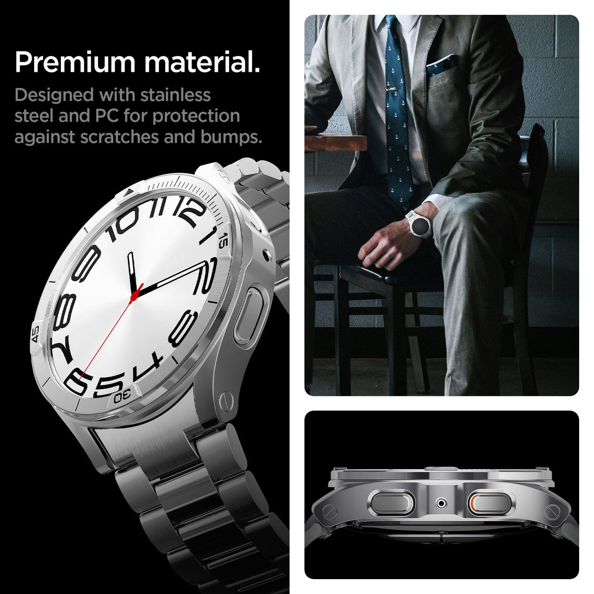 ACS08343 - New Galaxy Watch Bezel Tune Pro in Silver premium material. Designed with stainless steel and PC for protection against scratches and bumps.