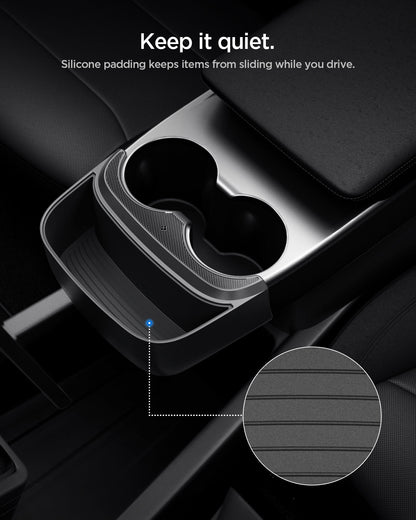 ACP11170 - Tesla Series - Console Extender | TO220CYS in Black showing keep it quiet.