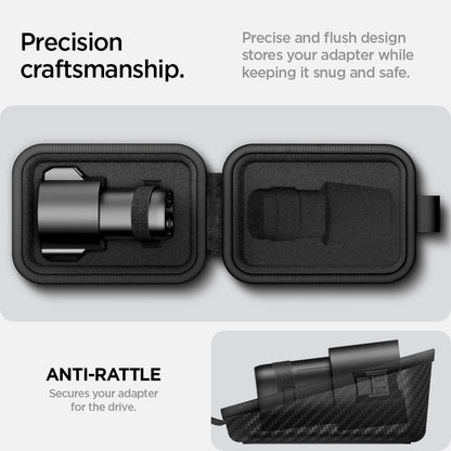 ACS09016 - Tesla SAE J1772 Charging Adapter Case TO254 in Black showing the precise craftsmanship, precise and flush design stores your adapter while keeping it snug and safe, anti-rattle secures your adapter for the drive