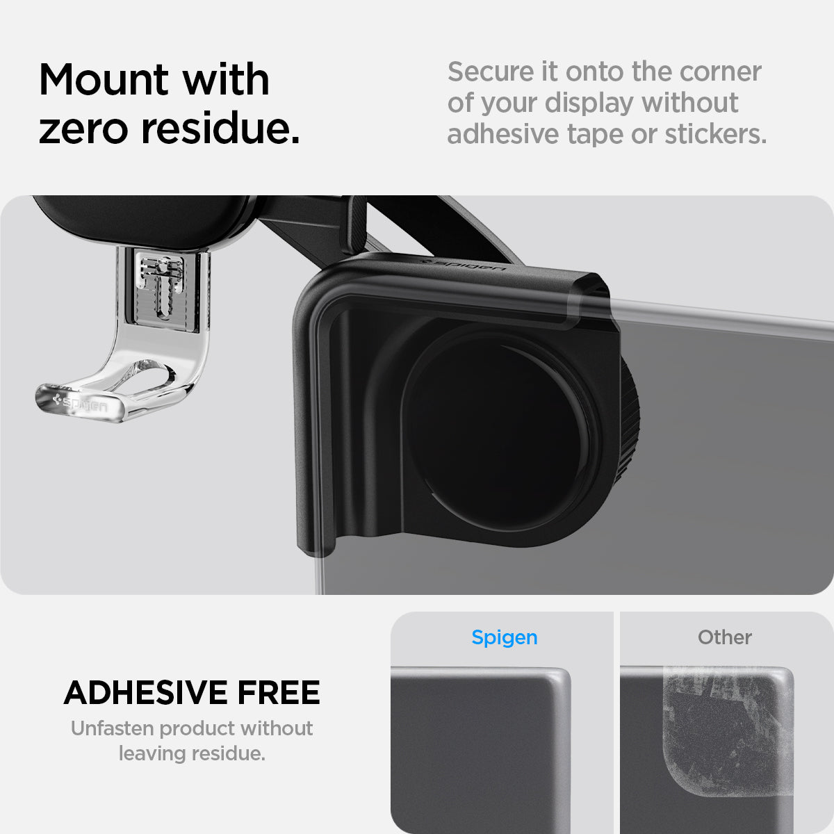 ACP07871 - Tesla Tap Lock Universal Mount ITLST90 in Black secure it onto the corner of your display without adhesive tape or stickers. Mount with zero residue. Adhesive free unfasten product without leaving residue.