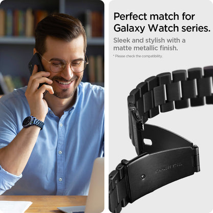 600WB24980 - Galaxy Watch Band (20mm) Modern Fit in black perfect match for galaxy watch series. sleek and stylish with a matte metallic finish. please check the compatibility.