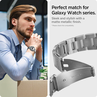 AMP03870 - Galaxy Watch 6 Band Modern Fit in silver perfect match for galaxy watch series. sleek and stylish with a matte metallic finish. please check the compatibility.