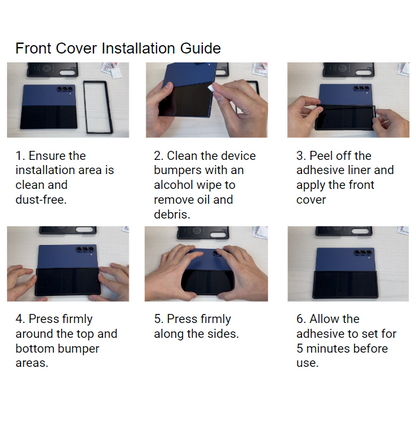 ACS07826 - Galaxy Z Fold 6 Case Tough Armor Pro P in Black showing the installation guide