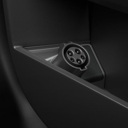 ACP09182 - Tesla cybertruck Charging Adapter Door Dock CO252 in Black showing the top and partial side