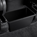 ACP05758 - TO223 Tesla Model Y Rear Storage Box in black showing installed inside of car