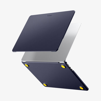 ACS11266 - MacBook Air 15-inch Nano Pop Blueberry Navy showing a protective laptop case with separate top and bottom covers and precise cutouts