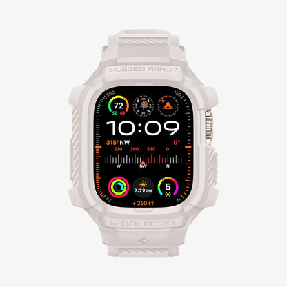 ACS07388 - Apple Watch (49mm) Rugged Armor Pro in Dune Beige showing the front