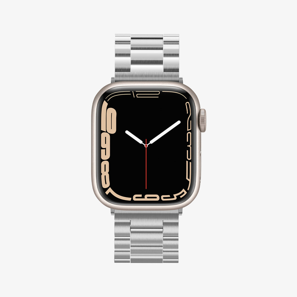 062MP25404 - Apple Watch Ultra 3/2/Ultra 49mm, Series 11/10 46mm, 9/8/7 45mm, SE3/SE2/SE/6/5/4 44mm, 3/2/1 42mm Modern Fit Silver showing front