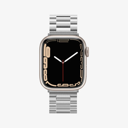 062MP25404 - Apple Watch Ultra 3/2/Ultra 49mm, Series 11/10 46mm, 9/8/7 45mm, SE3/SE2/SE/6/5/4 44mm, 3/2/1 42mm Modern Fit Silver showing front