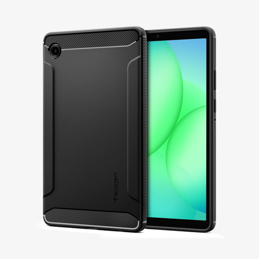 ACS10462 - Galaxy Tab A11 Rugged Armor in Matte Black showing front and back