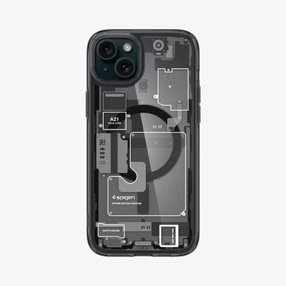 ACS06806 - iPhone 15 Case Ultra Hybrid Zero One showing the back